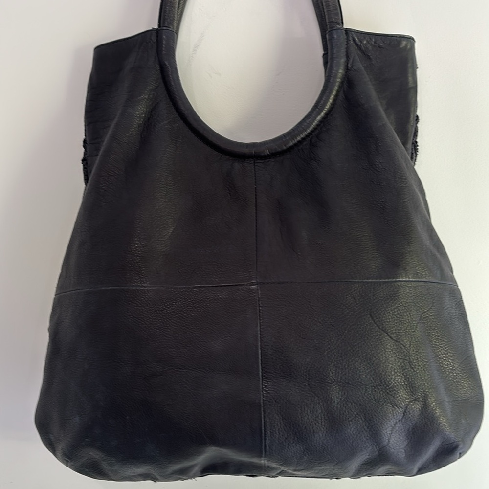 Anthropologie Illona Lattice‎ Black Leather Shoulder Bag - Picture 7 of 15